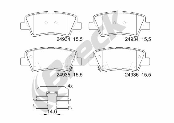 Placute frana BRECK 249340070200